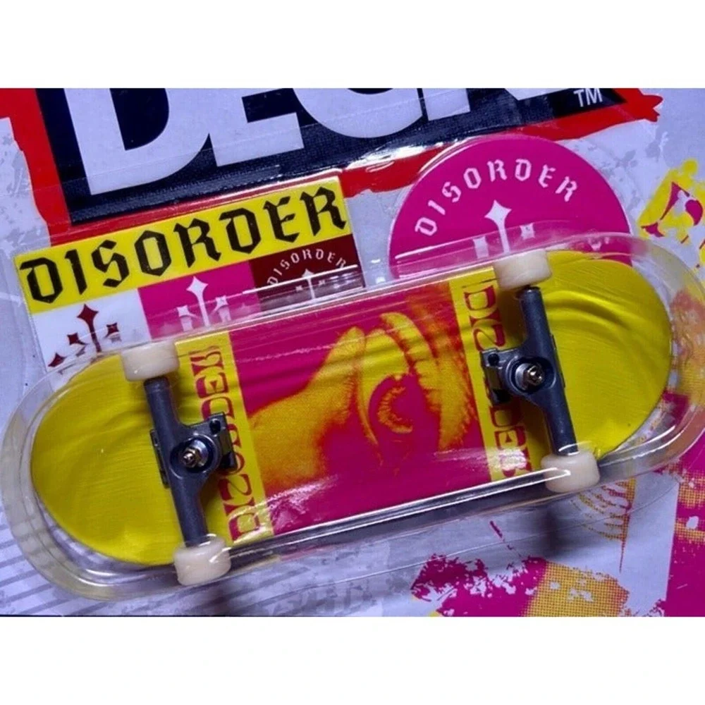 Tech Deck Disorder Rare Fingerboard Skateboard‎ Yellow Pink Spin Master NIP 2022
